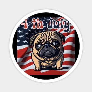 Pug 4th July Magnet